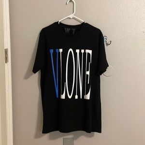 Vlone staple tee black and blue